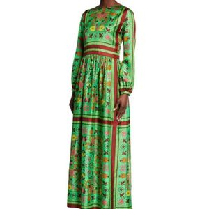 Tory Burch Green Silk Long Dress (Size 8)